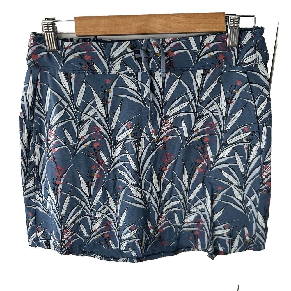 Kuhl Skirt Size XS Blue Floral Stretch Drawstring Waist Modal Cotton Comfort